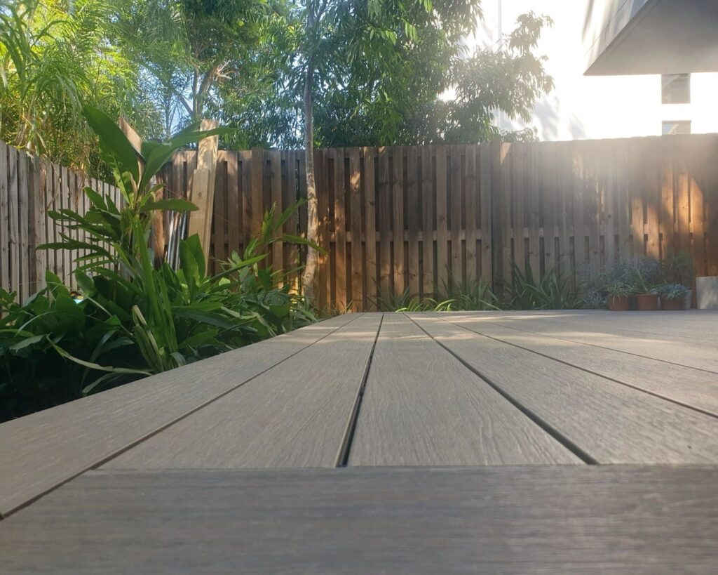 Custom built timber small backyard deck